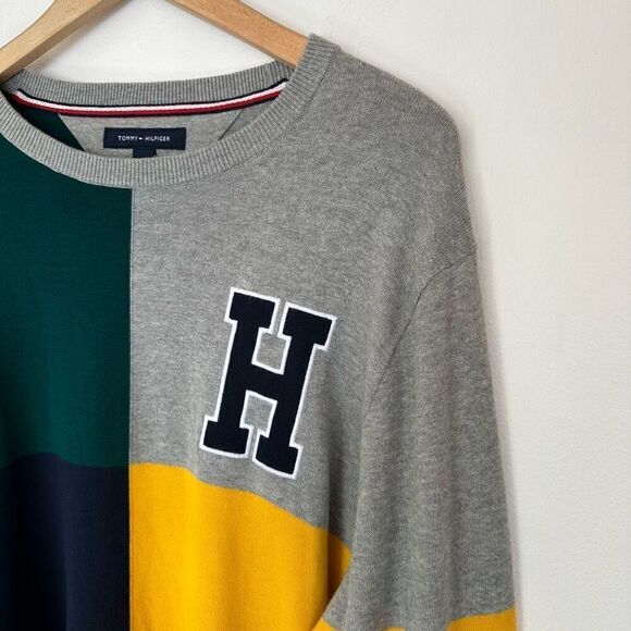 Tommy Hilfiger Men’s Modern Varsity Collegiate Color-block Crewneck Sweater - Picture 6 of 11